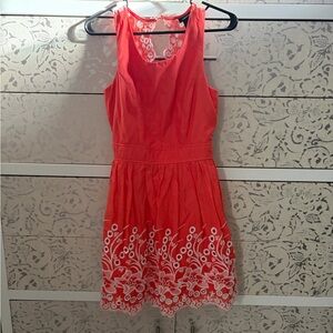 Rue21 Coral Mini Dress with White Embroidery